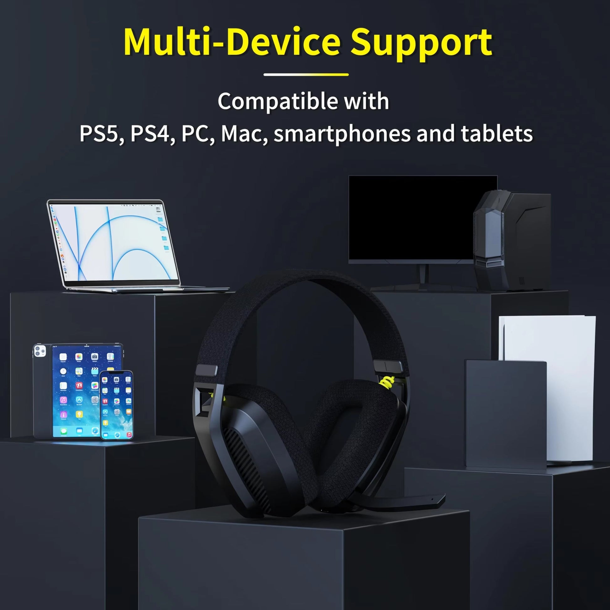 FreeLuxis V2 Dual Wireless Gaming Headset with Low Latency