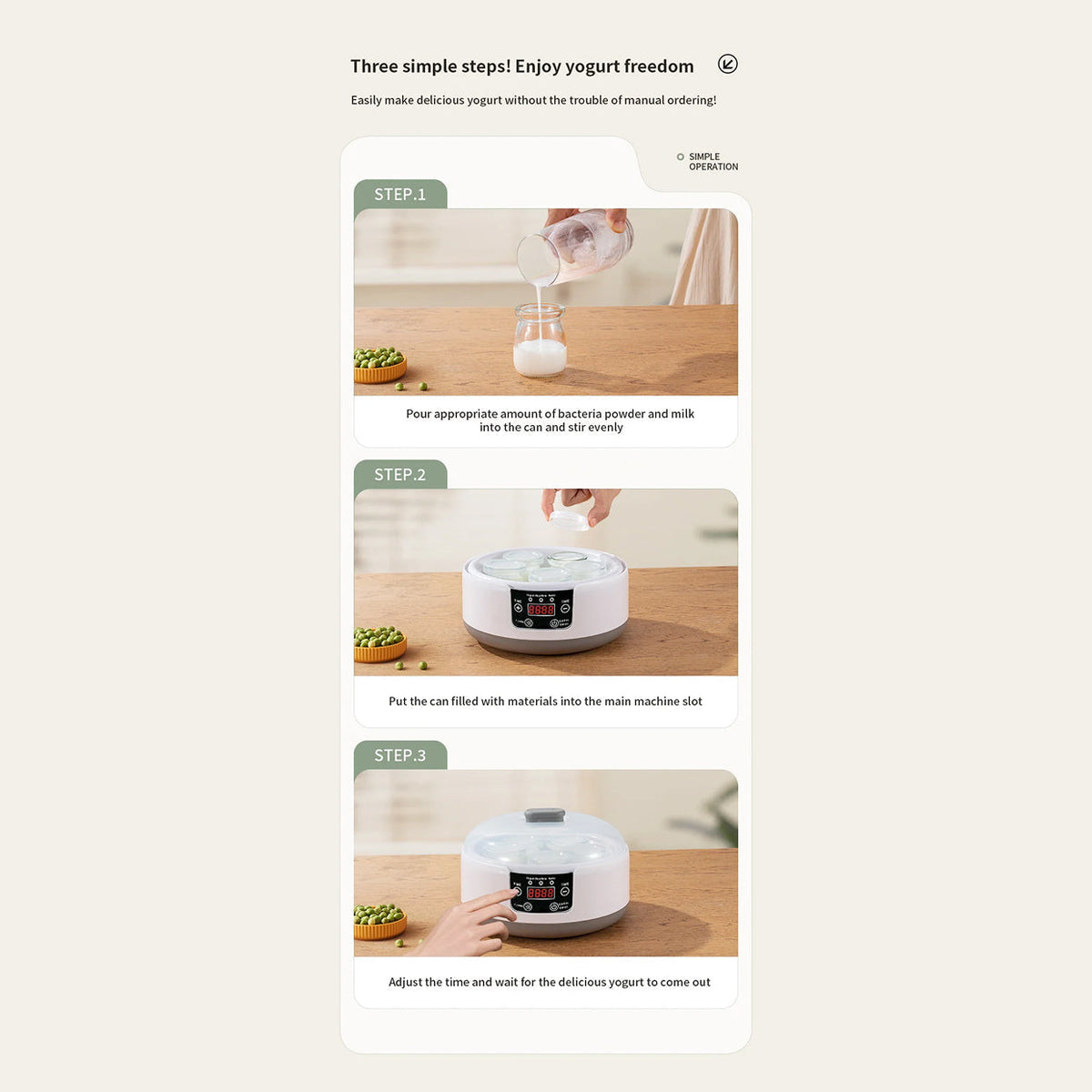 FresDaci 3-in-1 Automatic Yogurt, Natto & Rice Wine Fermentation Machine