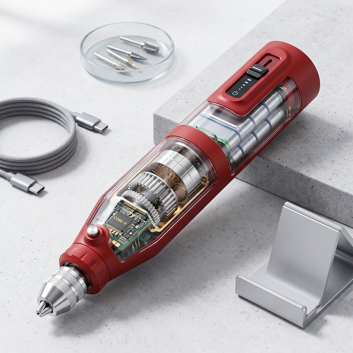 NaxiGriva 7-Speed Dog Nail Grinder with 3-Gear LED Light
