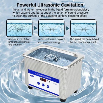 GlorVemi 40kHz Professional Ultrasonic Cleaner for Jewellery and Glasses