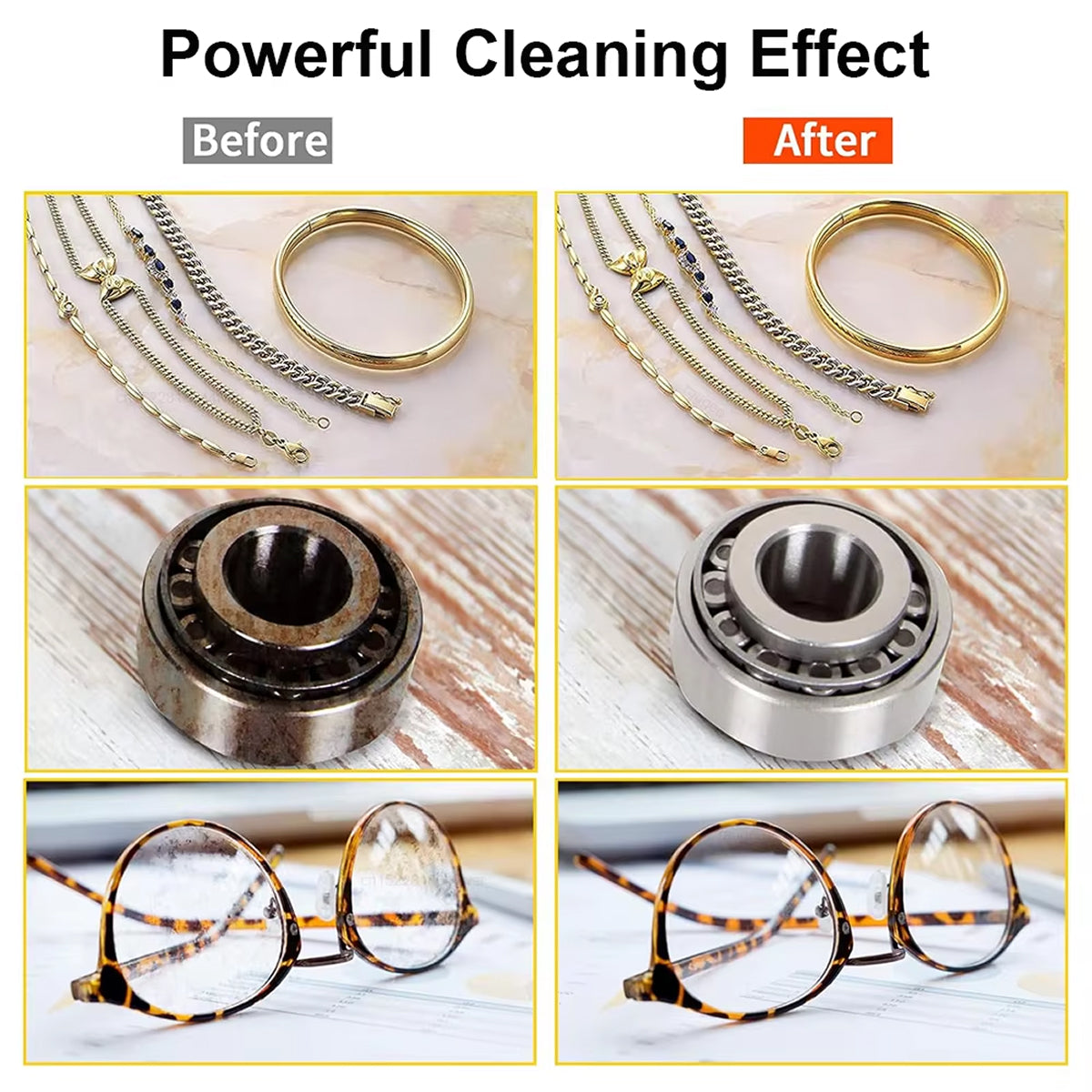 GlorVemi 40kHz Professional Ultrasonic Cleaner for Jewellery and Glasses