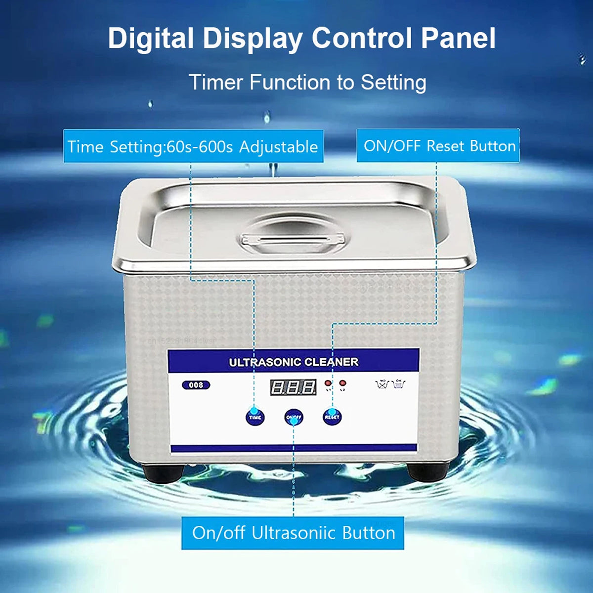 GlorVemi 40kHz Professional Ultrasonic Cleaner for Jewellery and Glasses