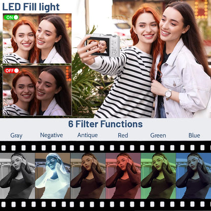 NotaImic 4K Vlogging Camera with WiFi & Flip Screen