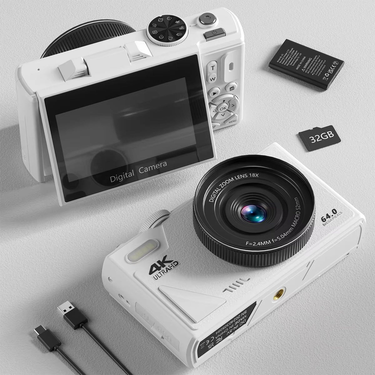 NotaImic 4K Vlogging Camera with WiFi & Flip Screen