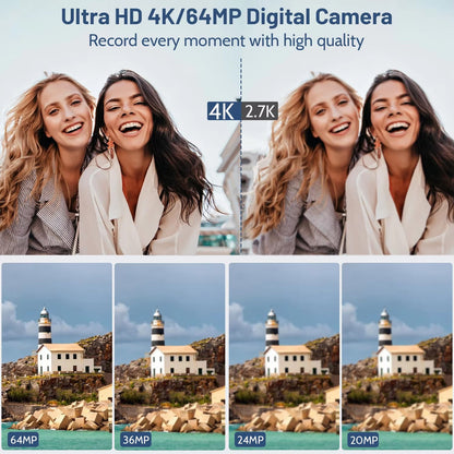 NotaImic 4K Vlogging Camera with WiFi & Flip Screen