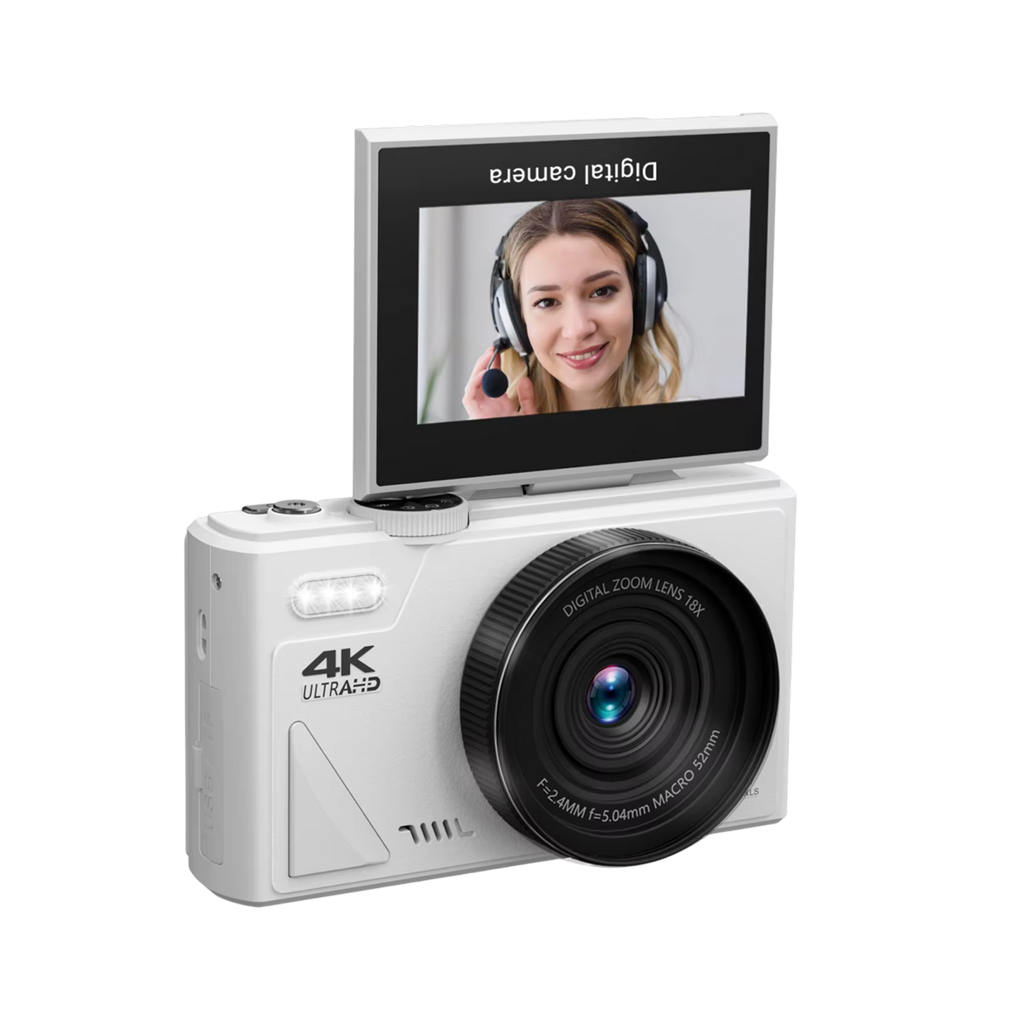 NotaImic 4K Vlogging Camera with WiFi & Flip Screen