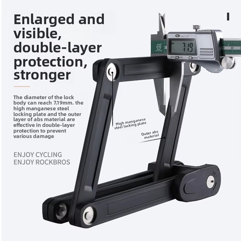 BikeKiLox Foldable Bike Lock - High-Manganese Steel Anti-Theft Protection