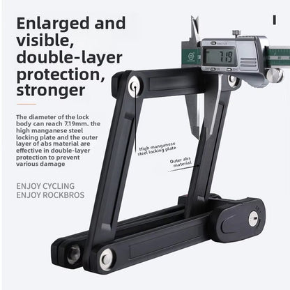 BikeKiLox Foldable Bike Lock - High-Manganese Steel Anti-Theft Protection