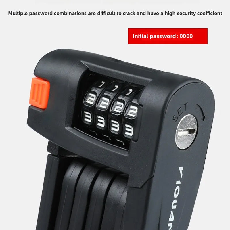 BikeKiLox Foldable Bike Lock - High-Manganese Steel Anti-Theft Protection