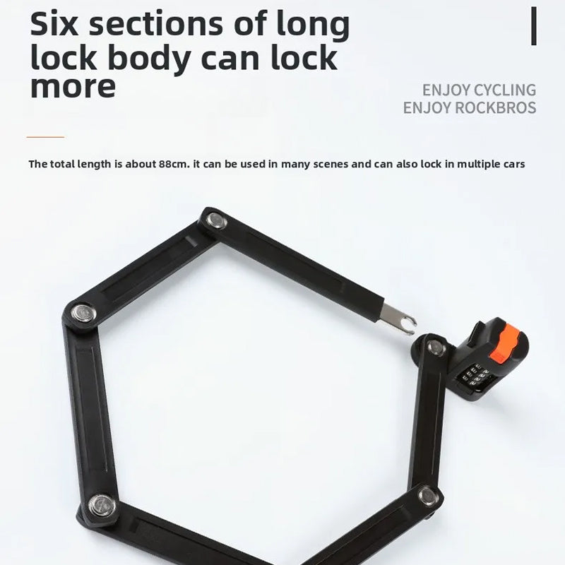 BikeKiLox Foldable Bike Lock - High-Manganese Steel Anti-Theft Protection