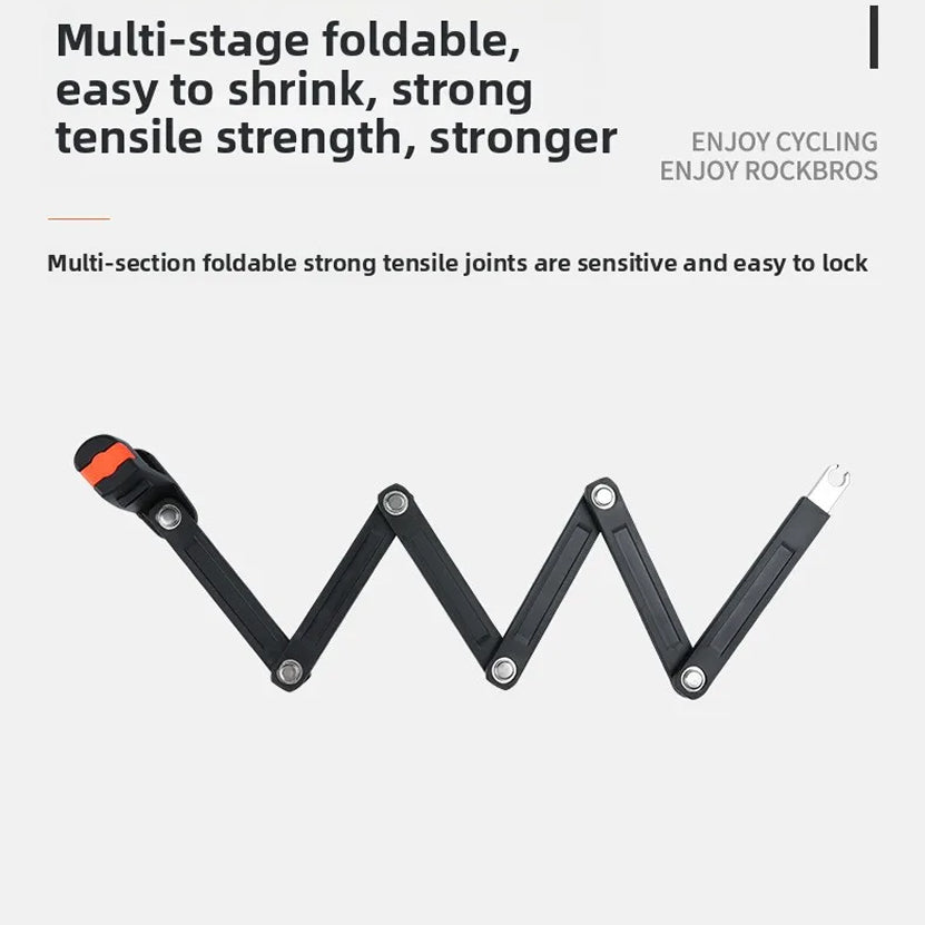 BikeKiLox Foldable Bike Lock - High-Manganese Steel Anti-Theft Protection
