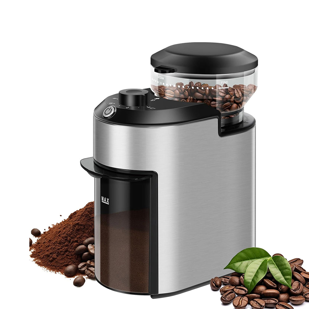 GrixFeni Precision Burr Coffee Grinder – 28 Settings & Anti-Static