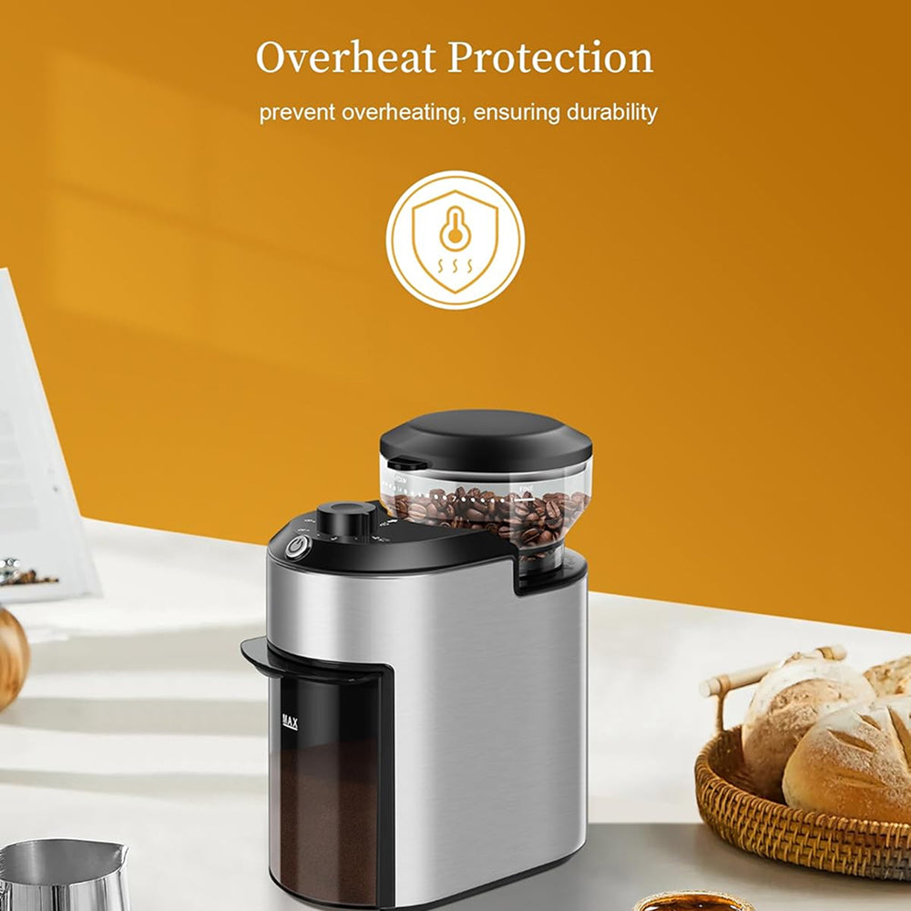 GrixFeni Precision Burr Coffee Grinder – 28 Settings & Anti-Static