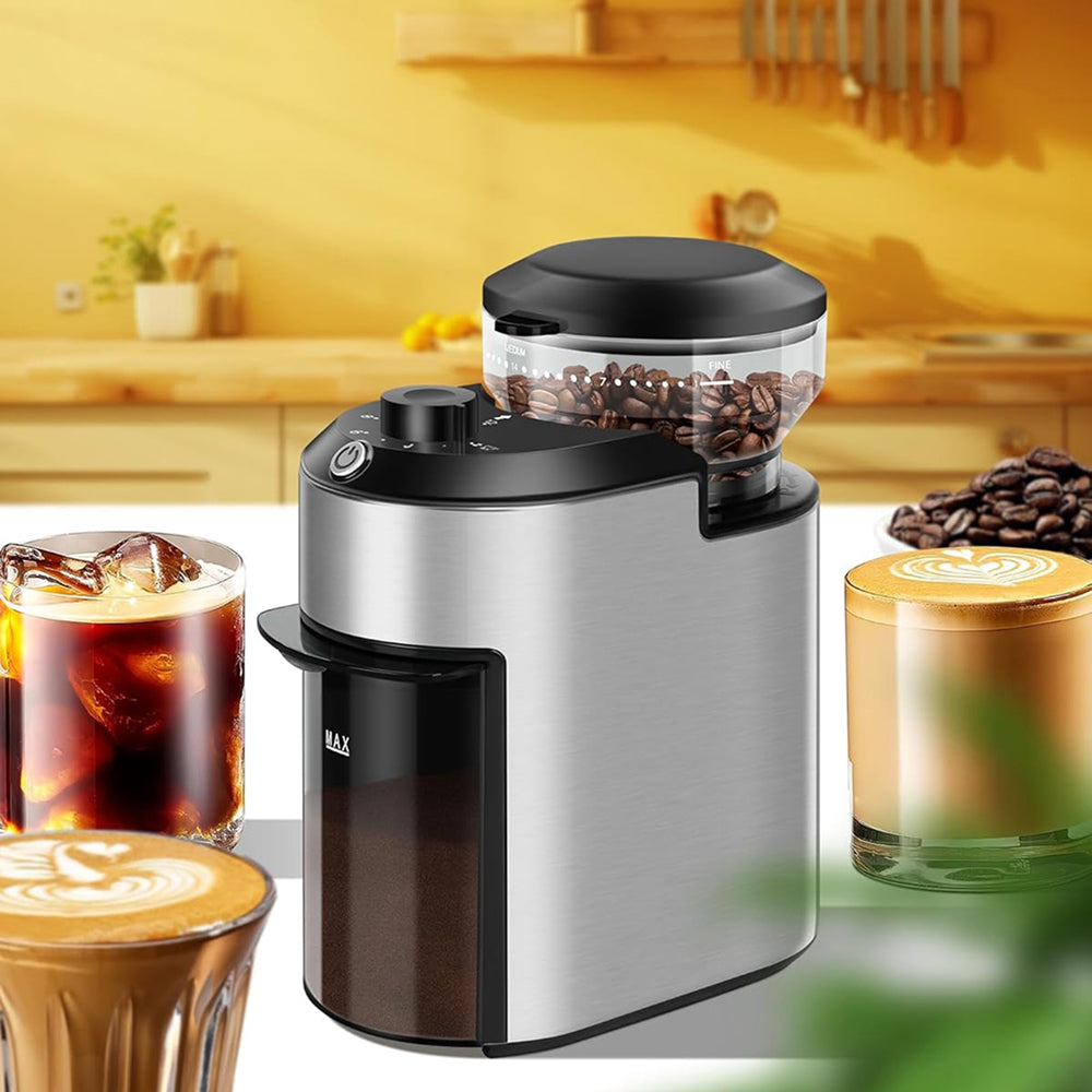 GrixFeni Precision Burr Coffee Grinder – 28 Settings & Anti-Static