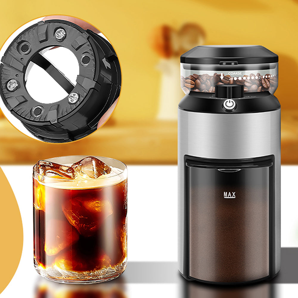 GrixFeni Precision Burr Coffee Grinder – 28 Settings & Anti-Static