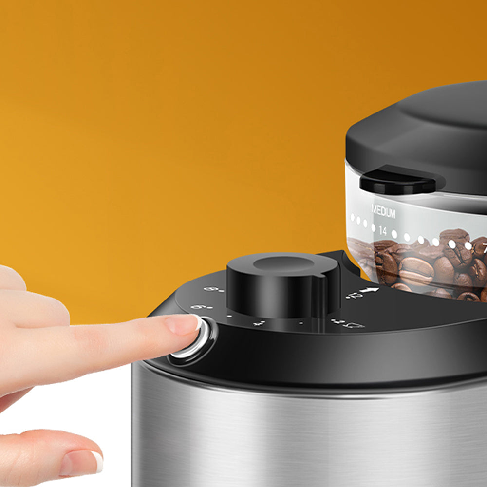 GrixFeni Precision Burr Coffee Grinder – 28 Settings & Anti-Static