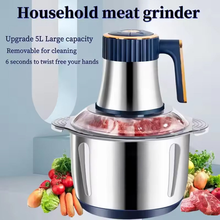 GrixMici Electric Meat Grinder – 2500W Peak Power, Stainless Steel Blades & 3 Grinding Plates