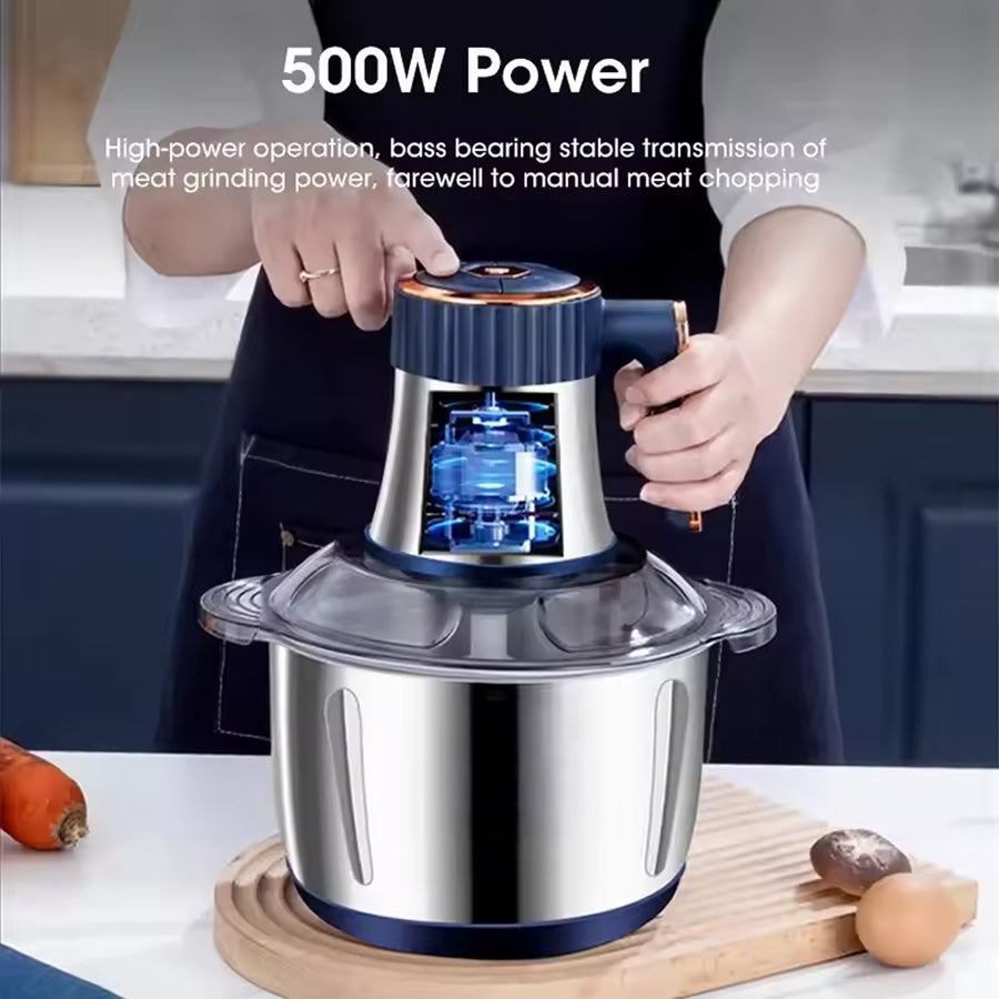 GrixMici Electric Meat Grinder – 2500W Peak Power, Stainless Steel Blades & 3 Grinding Plates