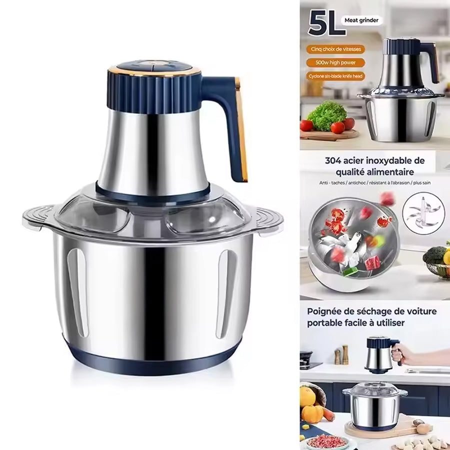 GrixMici Electric Meat Grinder – 2500W Peak Power, Stainless Steel Blades & 3 Grinding Plates