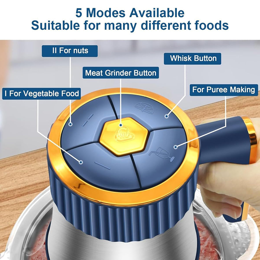 GrixMici Electric Meat Grinder – 2500W Peak Power, Stainless Steel Blades & 3 Grinding Plates