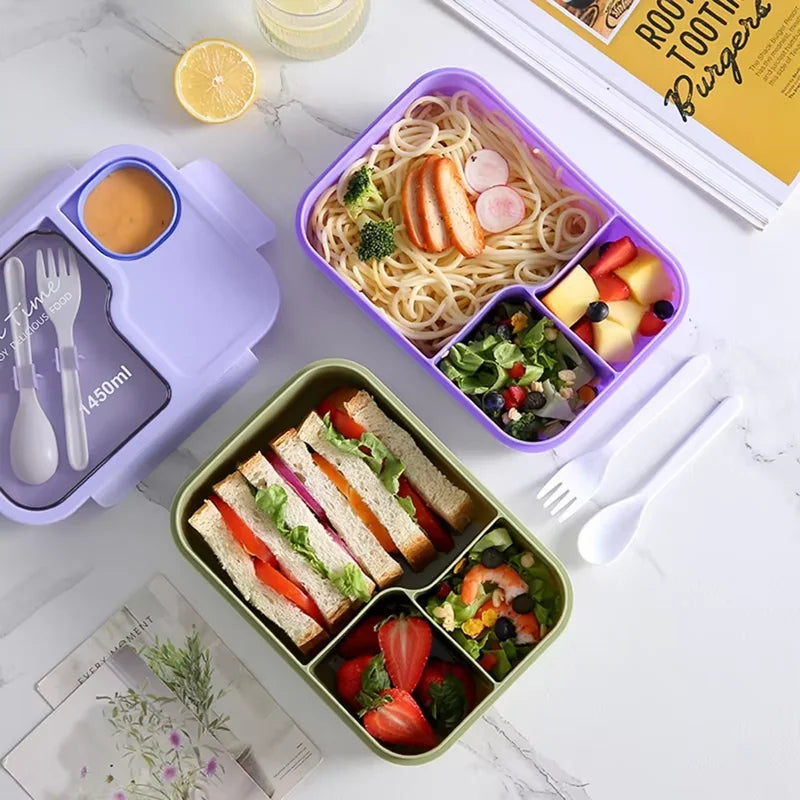 HaitScor Kids Insulated & Leakproof 3-Compartment Lunch Box