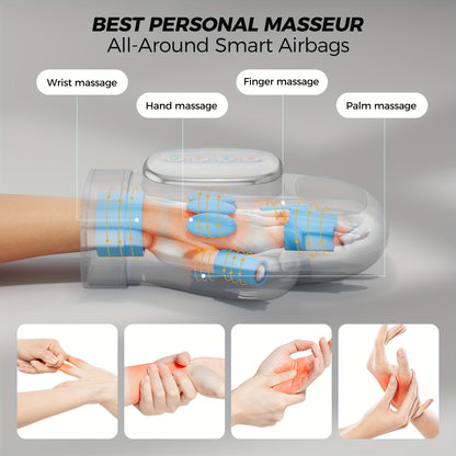HanLisso Cordless Hand Massager with Heat and Compression