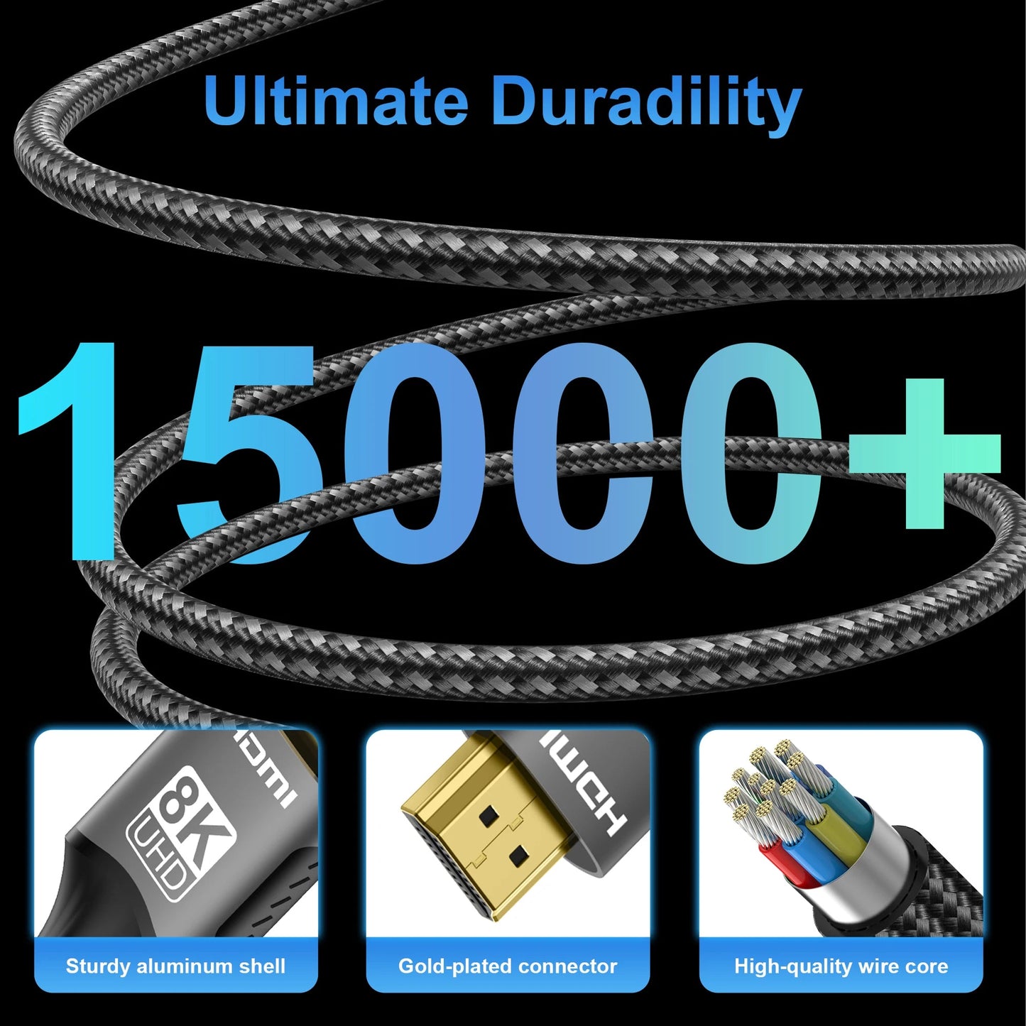 HimiBlixa HDMI 2.1 48Gbps 8K 60Hz 4K 120Hz Cable
