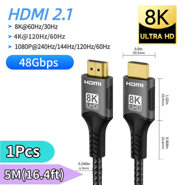 HimiBlixa HDMI 2.1 48Gbps 8K 60Hz 4K 120Hz Cable