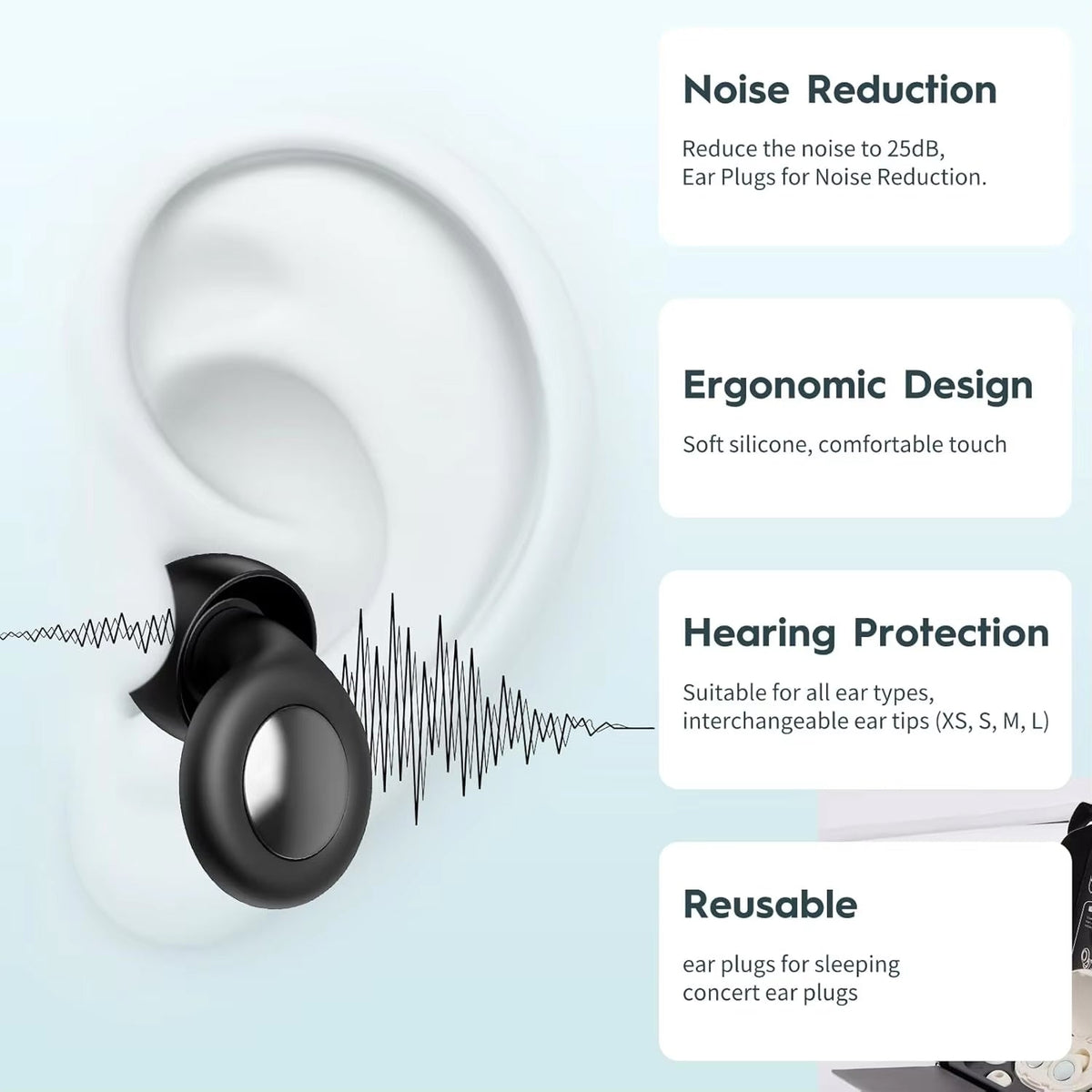 HushNixi Noise Reduction Earplugs for Sleeping & Snoring