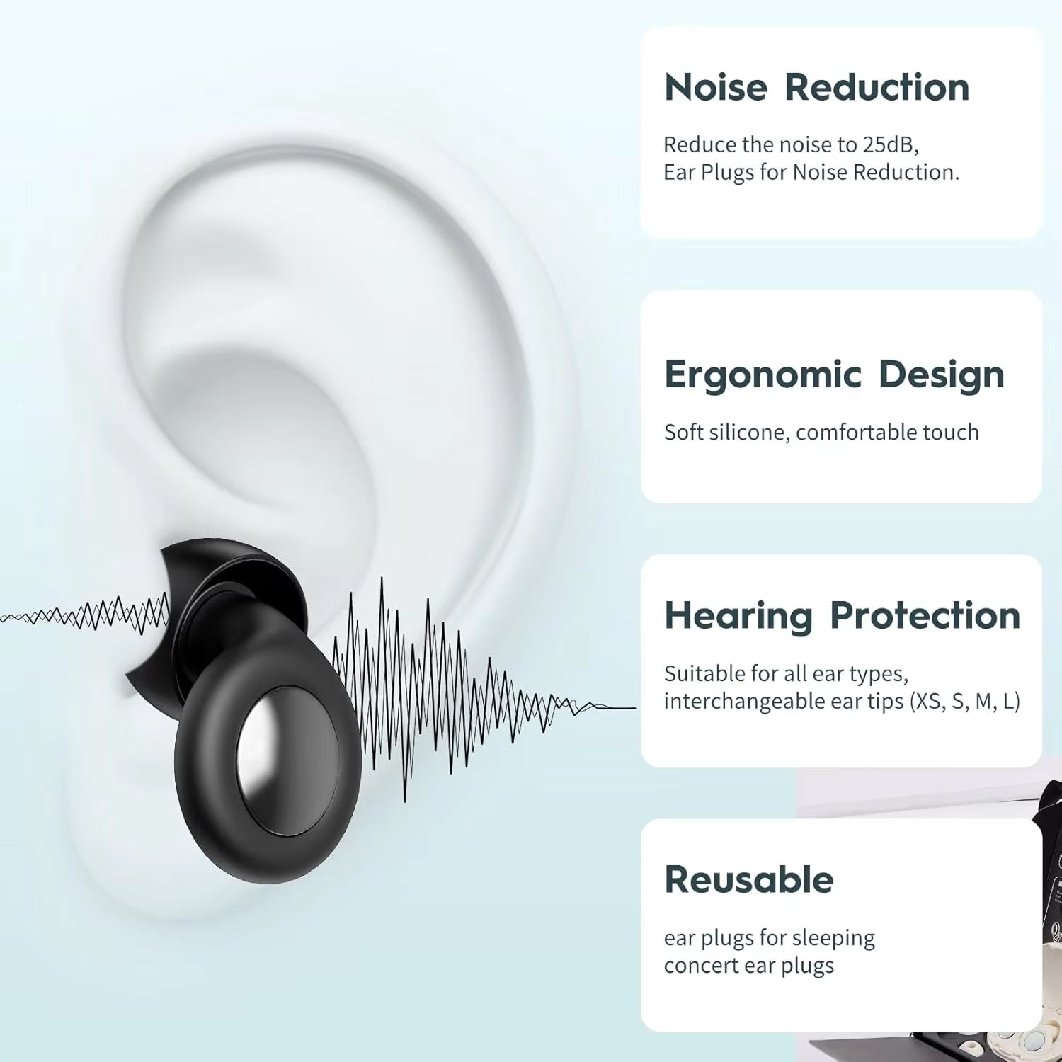 HushNixi Noise Reduction Earplugs for Sleeping & Snoring
