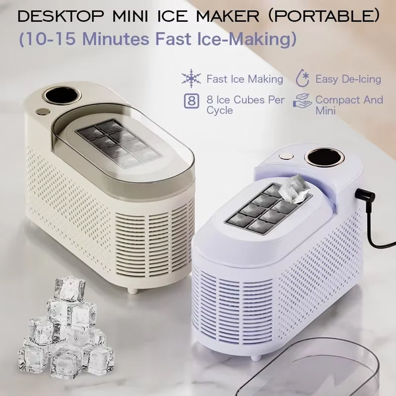 IcyBaxu Portable Countertop Ice Maker – 26lbs Daily Yield, 9 Bullet Cubes in 6 Mins & Self-Clean