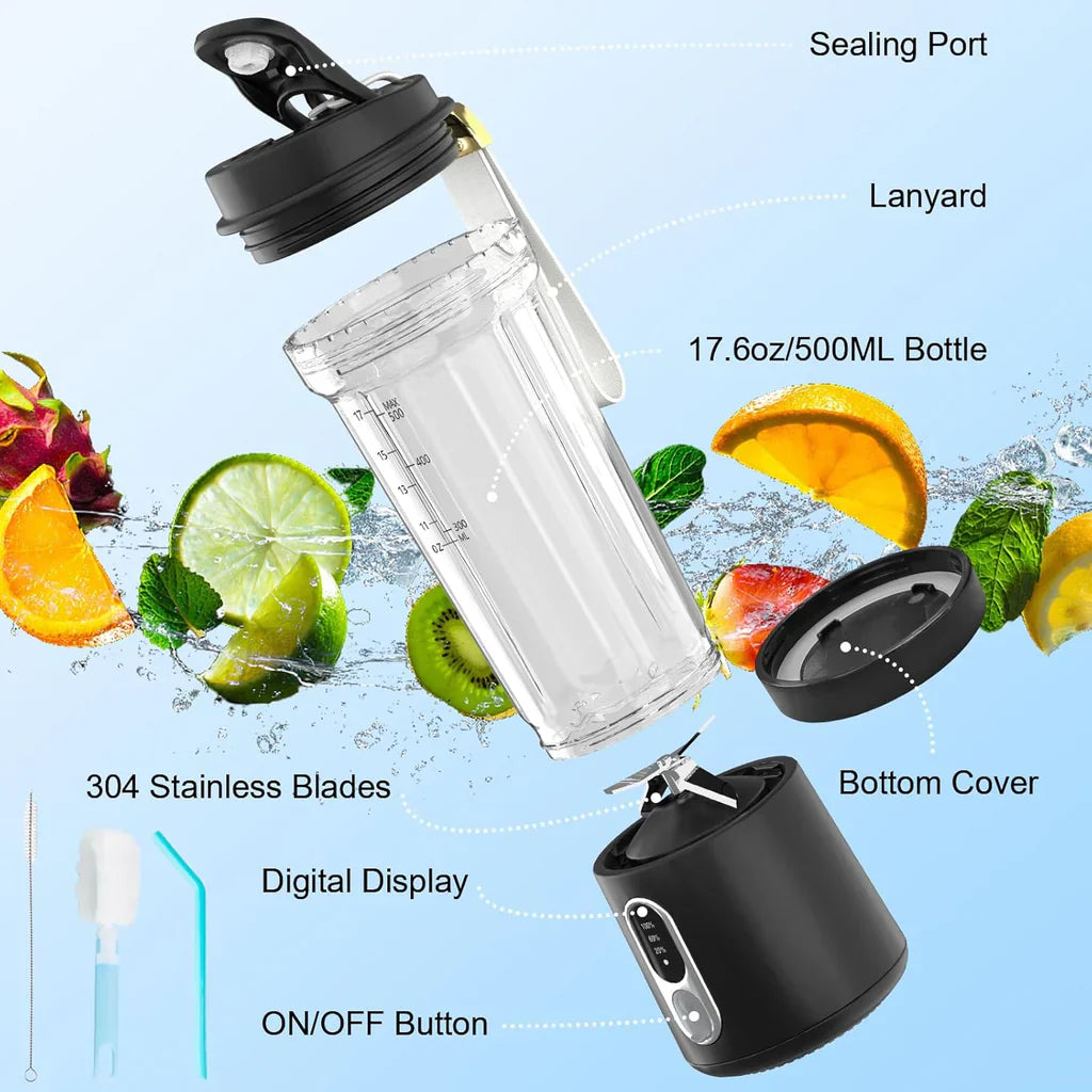JucySpin 180W Portable Blender for Smoothies & Shakes