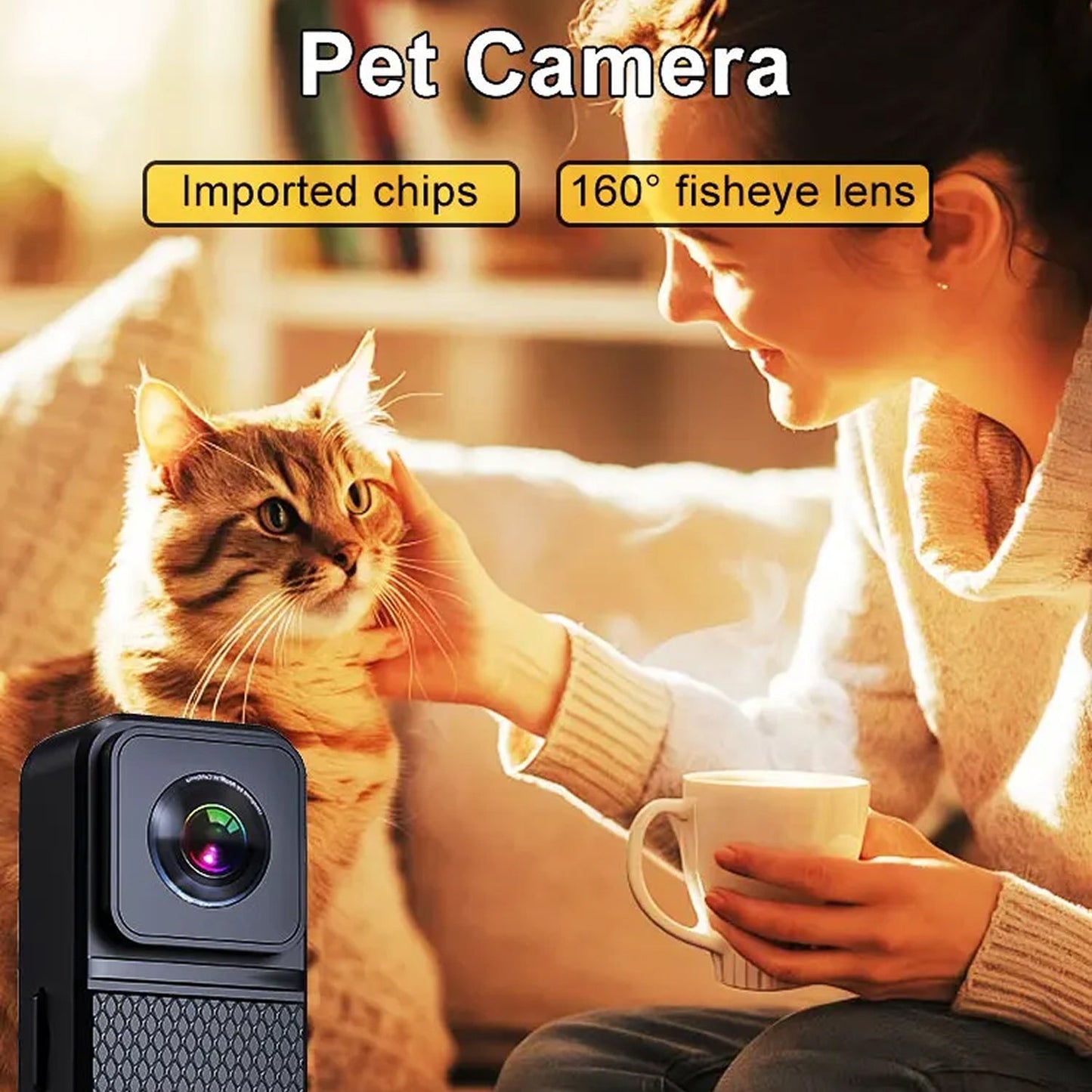 KITTITREK 1080P HD Pet Camera with 160° Wide-Angle Lens