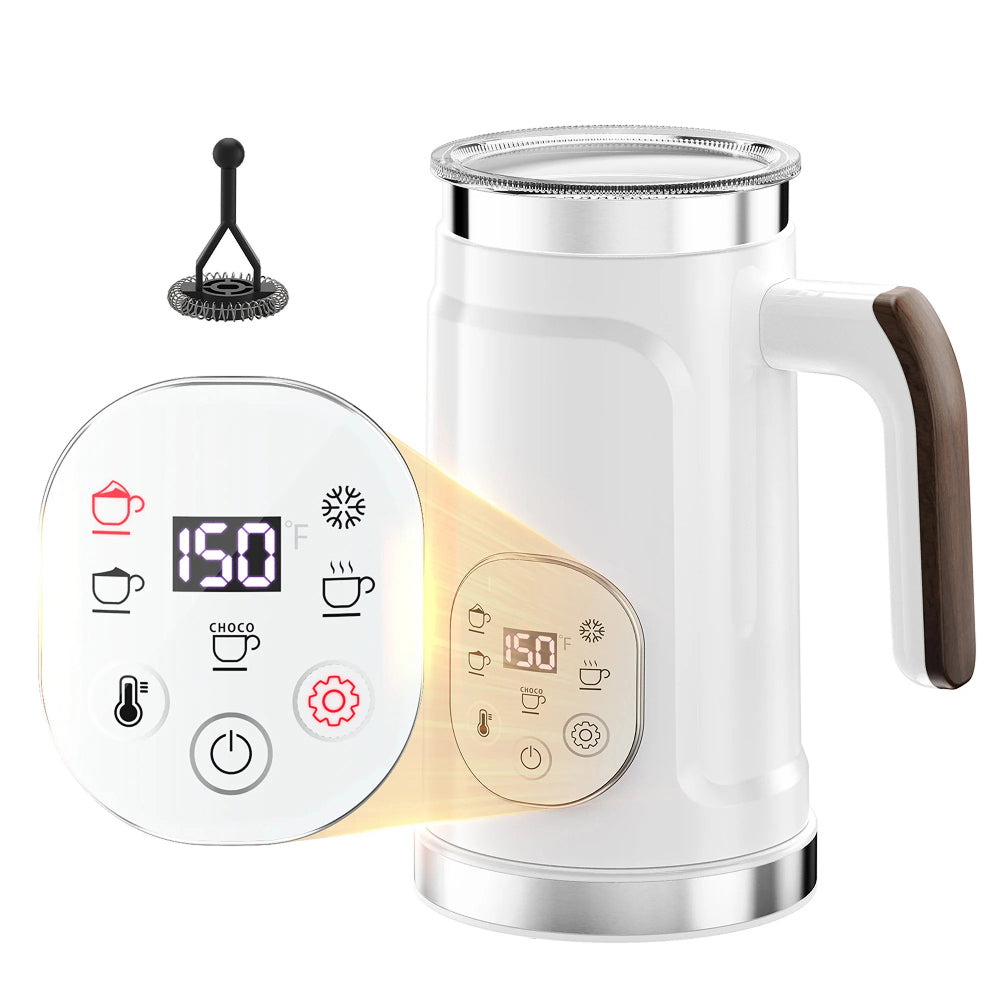 LicoBash Milk Frother with LED Display and 5 Drink Modes