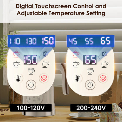 LicoBash Milk Frother with LED Display and 5 Drink Modes