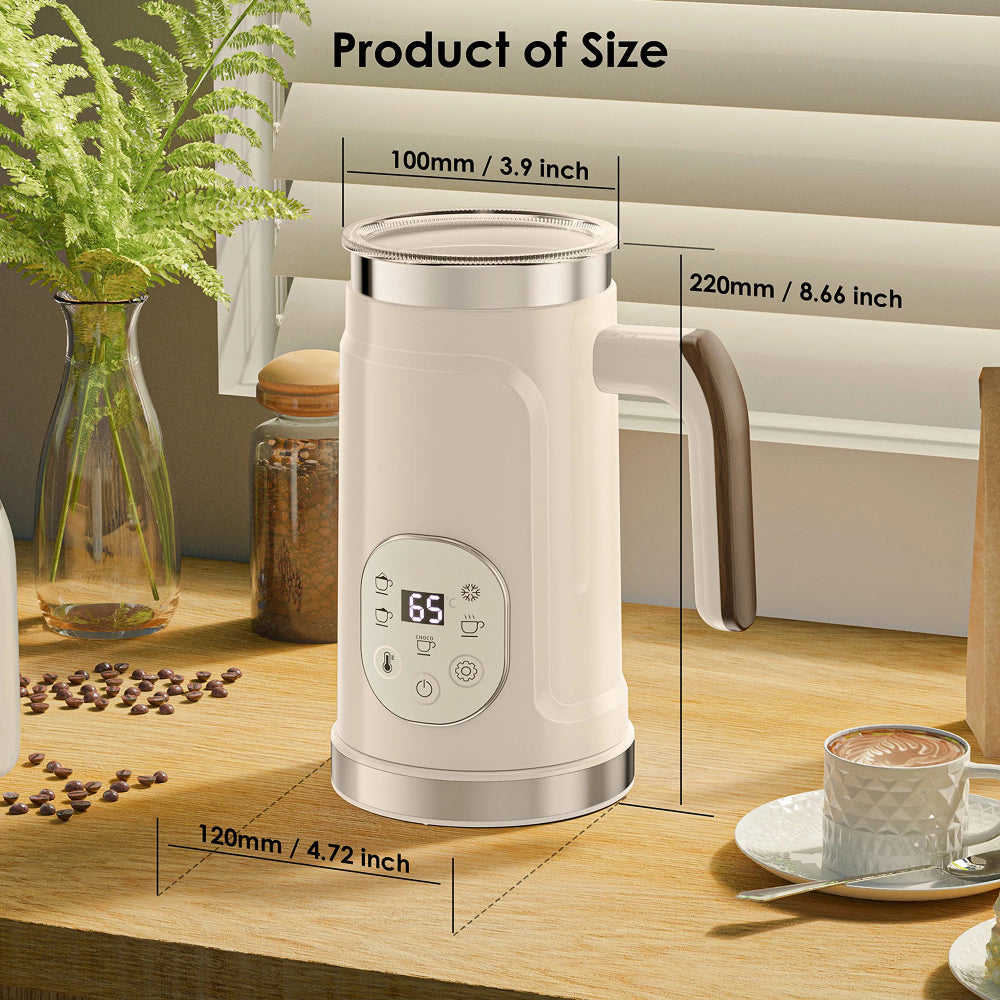 LicoBash Milk Frother with LED Display and 5 Drink Modes