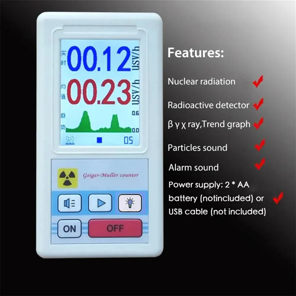 LideAlax Portable Geiger Counter Radiation Dosimeter