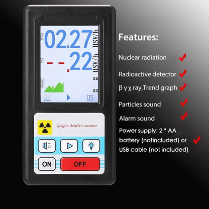 LideAlax Portable Geiger Counter Radiation Dosimeter