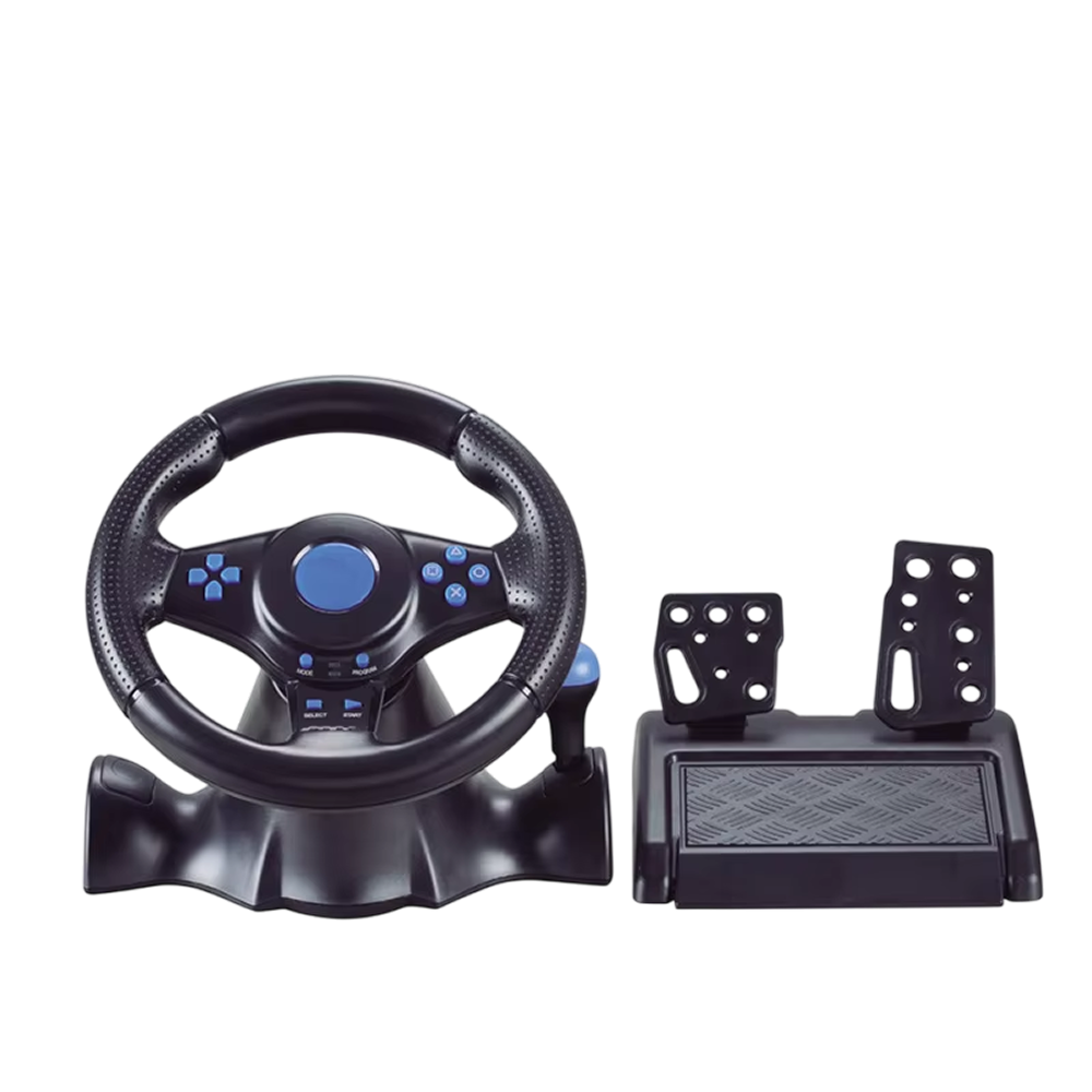 LiroSpio 7-in-1 Universal Gaming Steering Wheel with Linear Pedals