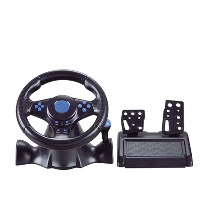 LiroSpio 7-in-1 Universal Gaming Steering Wheel with Linear Pedals