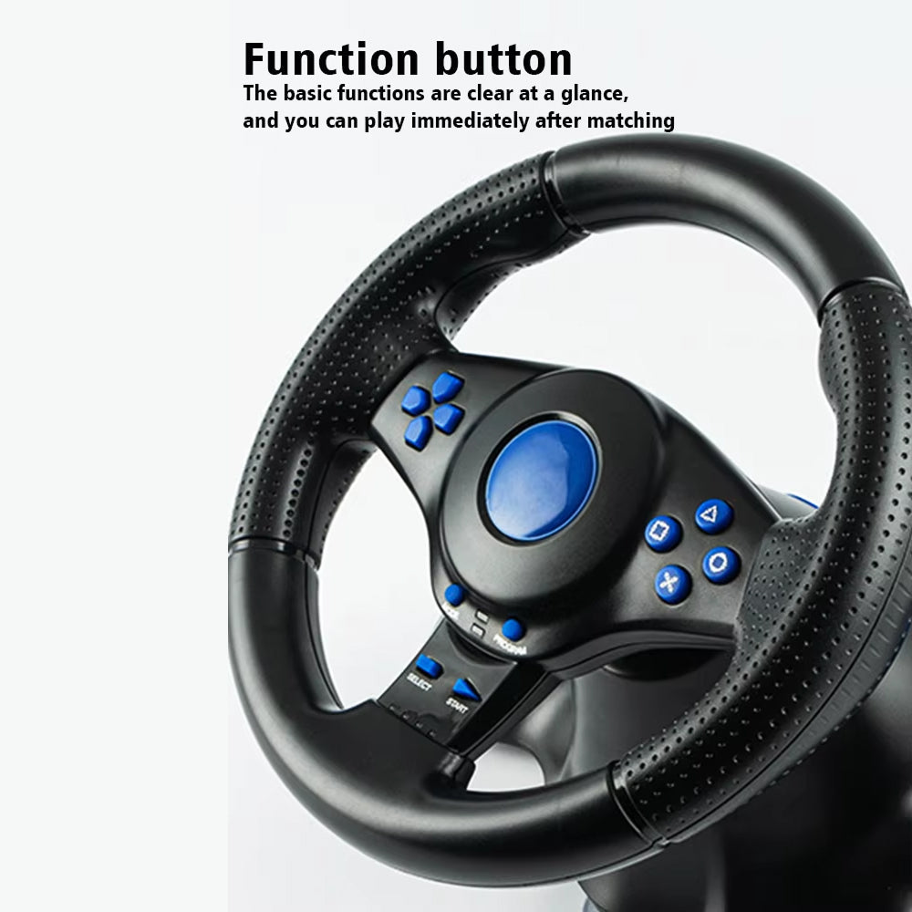 LiroSpio 7-in-1 Universal Gaming Steering Wheel with Linear Pedals