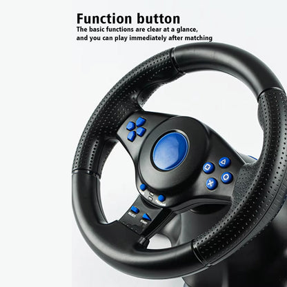 LiroSpio 7-in-1 Universal Gaming Steering Wheel with Linear Pedals