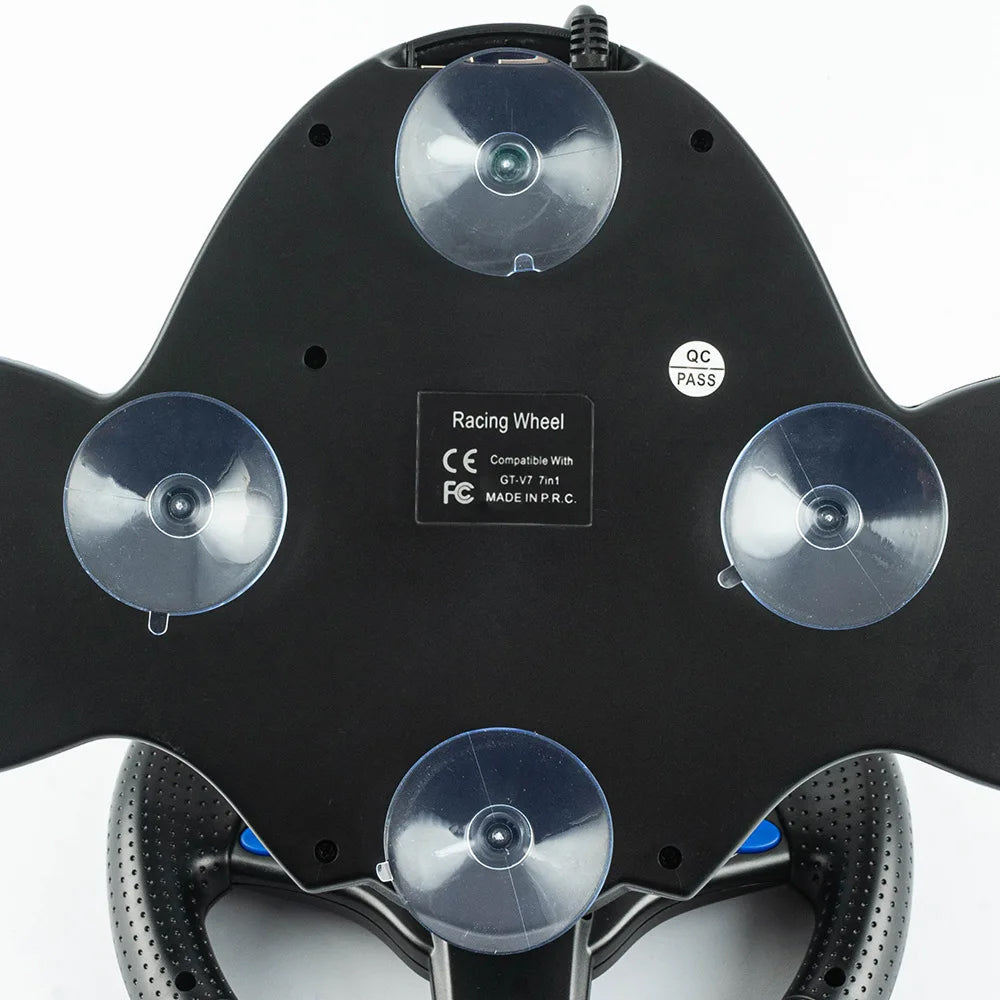 LiroSpio 7-in-1 Universal Gaming Steering Wheel with Linear Pedals