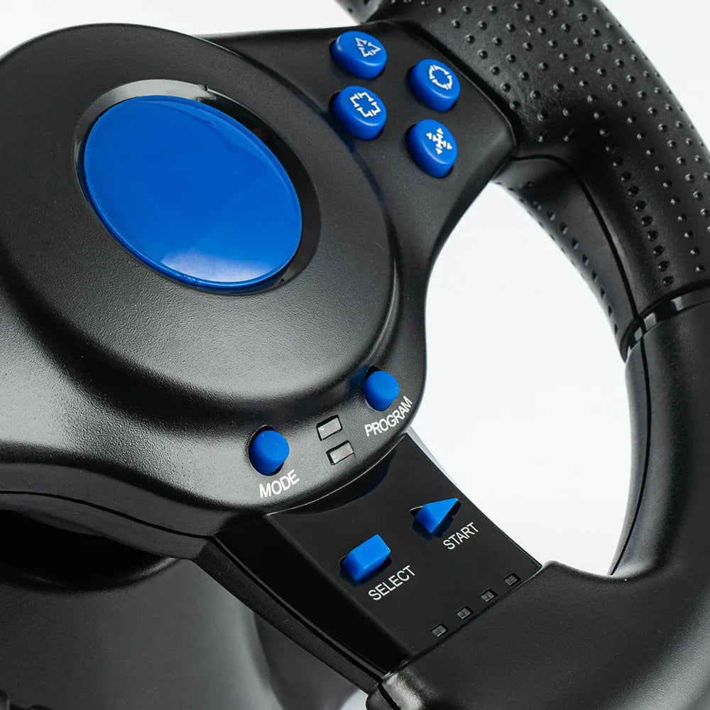 LiroSpio 7-in-1 Universal Gaming Steering Wheel with Linear Pedals