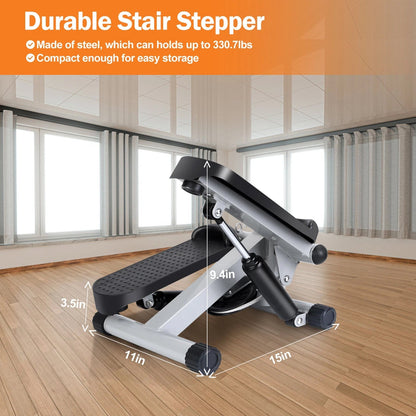 LitePreti Mini Stepper with Resistance Bands and LCD Monitor
