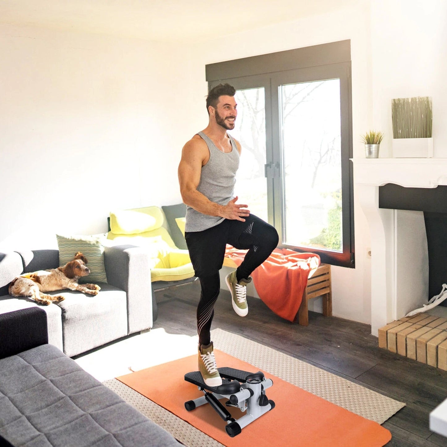 LitePreti Mini Stepper with Resistance Bands and LCD Monitor
