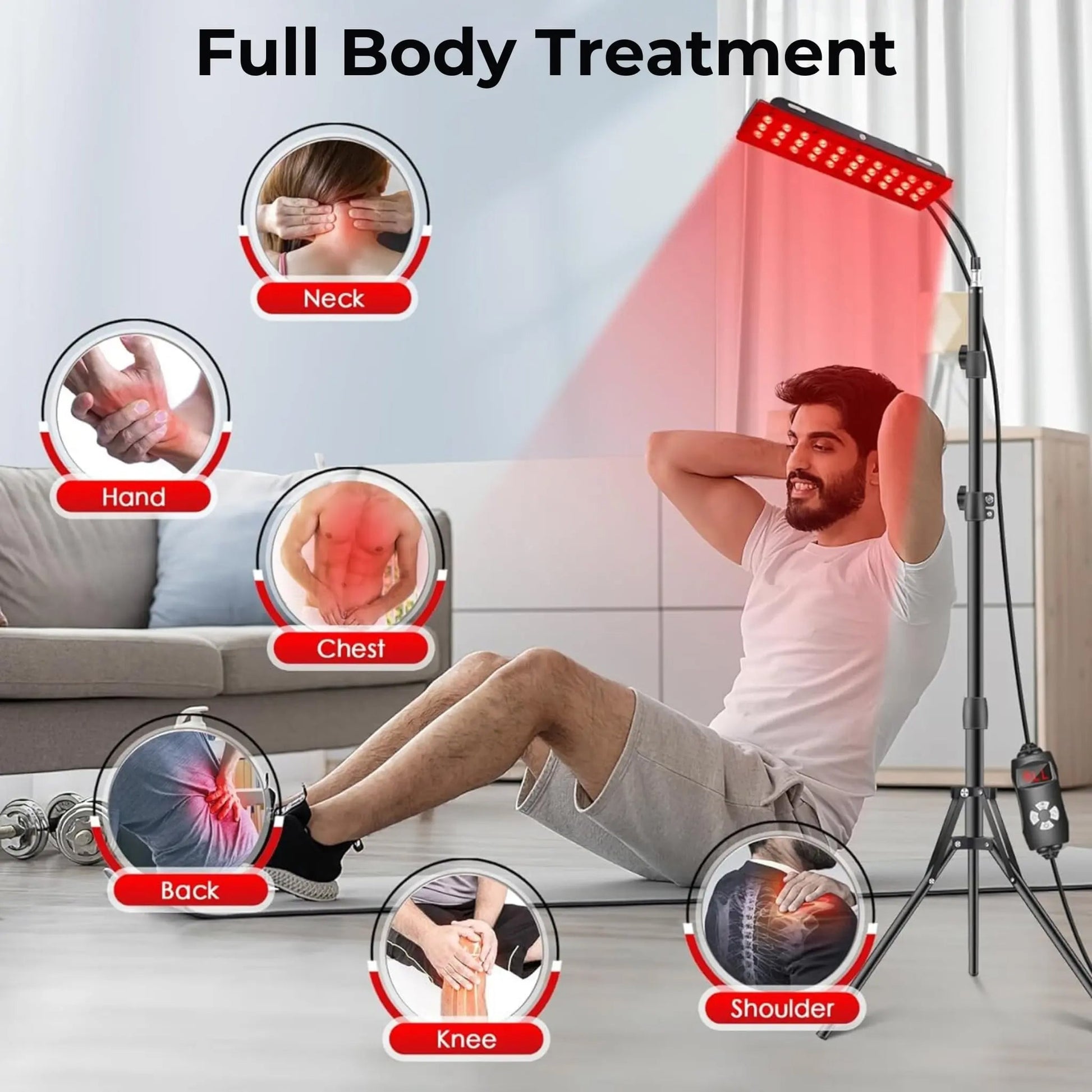 Lumorayvi Red Light Therapy Lamp with Stand Dual Wavelength Deep Tissue Relief