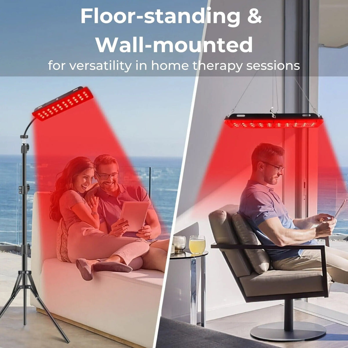 Lumorayvi Red Light Therapy Lamp with Stand Dual Wavelength Deep Tissue Relief