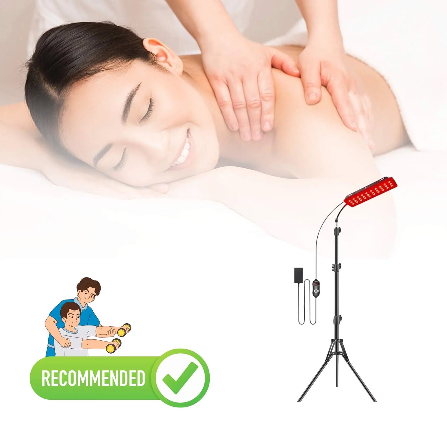 Lumorayvi Red Light Therapy Lamp with Stand Dual Wavelength Deep Tissue Relief