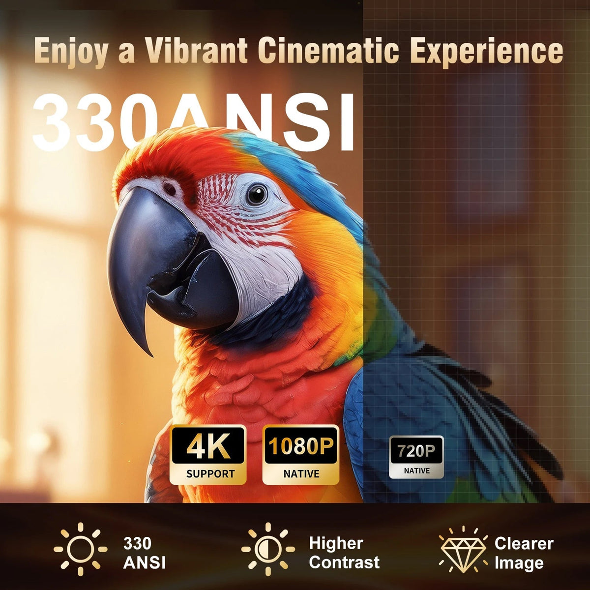 LuxovBeam Portable Outdoor Projector WiFi 6 Android 11